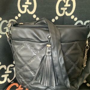 Stuart Weitzman Black Quilted Shoulder Bag